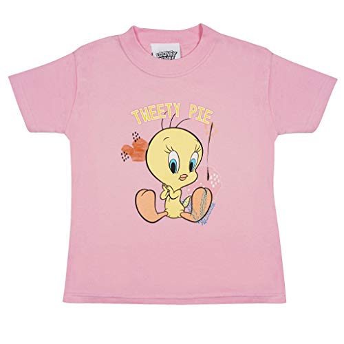 Looney Tunes Tweety Pie T Shirt, Mädchen, 80-116, Pale Pink, Offizielle Handelsware von Popgear