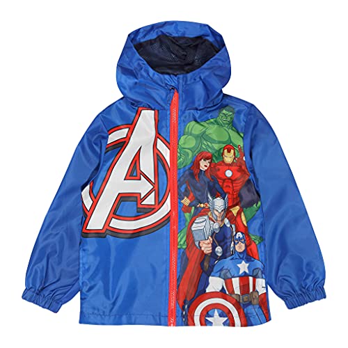 Marvel Avengers Assemble Logo & Charaktere Jungen Regen Mac Blau 6-7 Jahre von Popgear