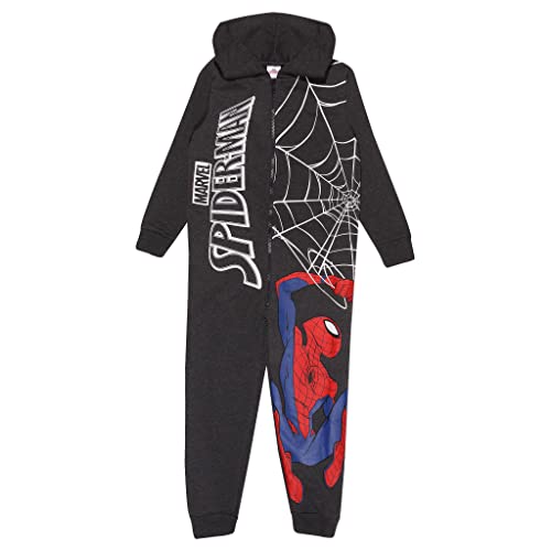 Marvel Comics Spiderman Web Shooting Junge Onesie Charcoal Heather 104 | Geschenkidee für Jungen, Lounge, Superheld PJs von Popgear