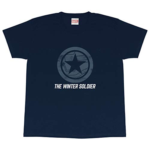 Marvel The Falcon and The Winter Soldier Der Winter Soldier Logo Jungen-T-Shirt Marine 116 | Geschenkidee für Jungen, Captain America Avengers von Popgear