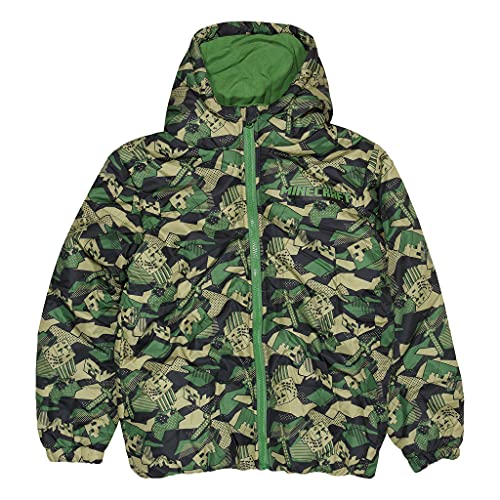 Minecraft AOP Camo Logo Jungen Pufferjacke Grün 10-11 Jahre von Popgear