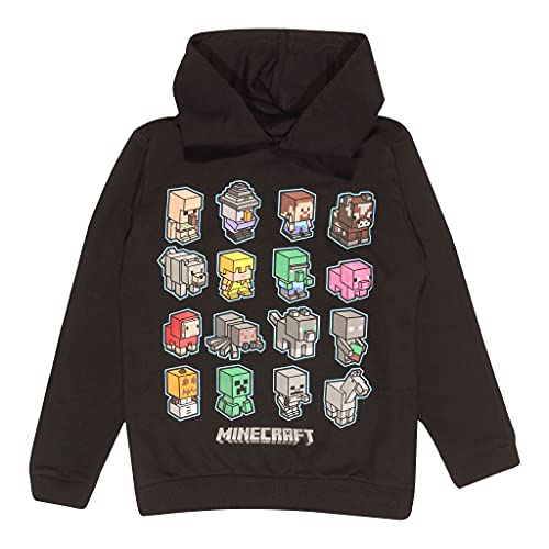 Minecraft Mini Mobs Jungen Kapuzenpulli Schwarz 7-8 Jahre | PS4 PS5 Xbox PC-Switch Gamer Geschenke, Teenager Schule Jungen Gaming T-Shirt, Kinderkleidung, Kindergeburtstags-Geschenk-Idee von Popgear