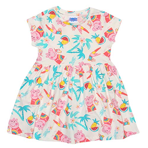 Peppa Pig Flamingo Mädchen-Kleid Mehrfarbig 2-3 Jahre | Kleinkind-Größen vorhanden, Geschenkidee für Mädchen von Popgear