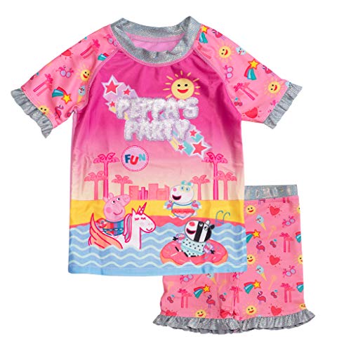 Peppa Pig Party Schwimmen und Shorts, Mädchen, Rosa, Offizielle Handelsware von Popgear