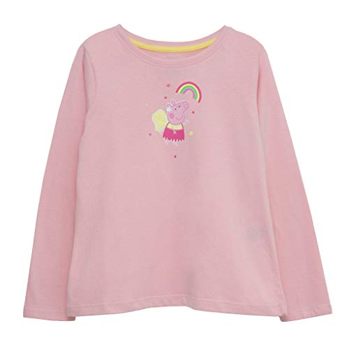 Peppa Pig Regenbogen-Flügel Baby-Langarm-T-Shirt Baby Pink 86 | Baby-Größen, Geschenkidee für Mädchen von Popgear