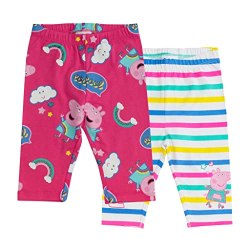 Peppa Pig Regenbogen Patterned Gamaschen 2er Packung, Mädchen, Mehrfarbig, Offizielle Handelsware von Popgear