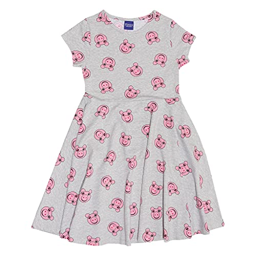 Piggy Face AOP Girls Kleid Heather Grau 5-6 Jahre | Piggy, Kleid, Mädchen Kleid, Sommerkleid von Popgear