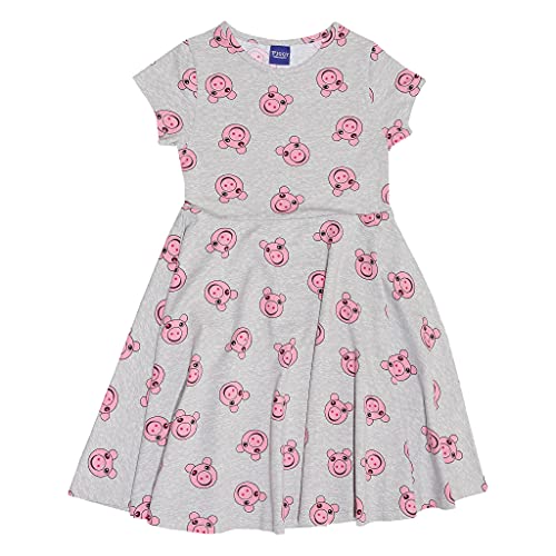 Piggy Face AOP Mädchen Kleid Heather Grey 6-7 Jahre | Piggy, Kleid, Mädchen Kleid, Sommerkleid von Popgear