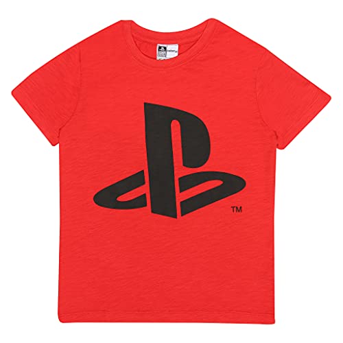 Playstation Player 1 T Shirt, Kinder, 110-182, Rot, Offizielle Handelsware von Popgear