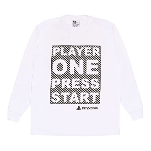 Playstation Player One Press Start Jungen Langarm-T-Shirt Weiß 158 | PS4 PS5 Kids Gamer Top, Teen und Tween Größen, Geburtstag Geschenk-Idee für Jungen von Popgear