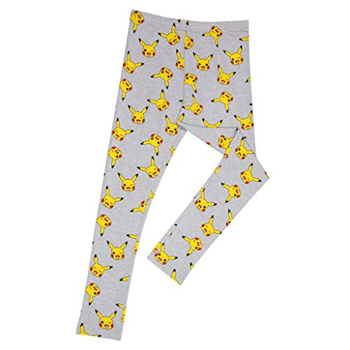 Pokemon Pikachu Gesicht AOP Gamaschen, Mädchen, 110-182, Heather Grey, Offizielle Handelsware von Popgear