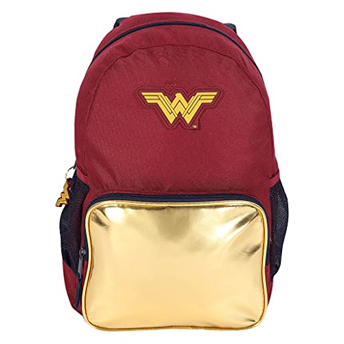 Popgear DC Comics Justice League Wonder Frau Logo Mädchen Rucksack Burgund Eine Größe von Popgear