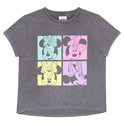 Popgear Disney Pastel Print Minnie Mädchen Cropped T Shirt, Grau, 12-13 Jahre von Popgear