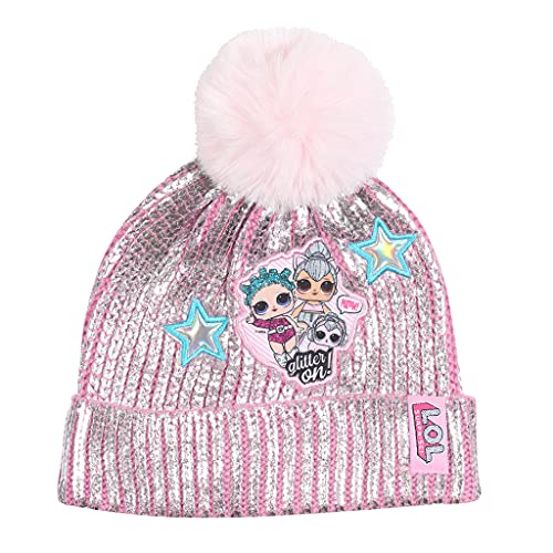 Popgear Mütze mit Pom, Mädchen, One Size, Blassrosa, Offizielle Handelsware von Popgear