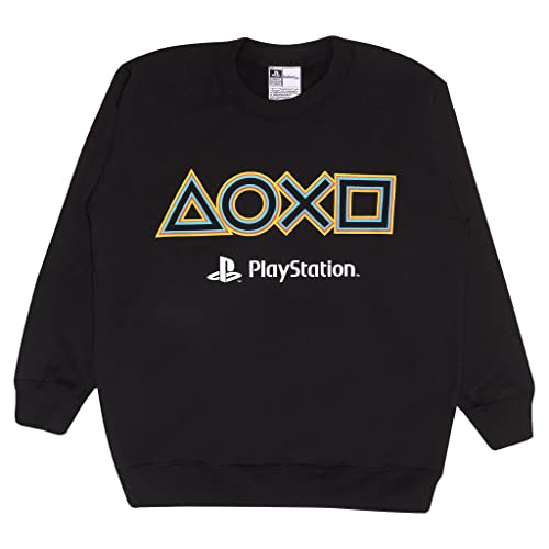 Popgear Playstation Icons Crewneck Pullover, Kinder, 116-182, Schwarz, Offizielle Handelsware von Popgear