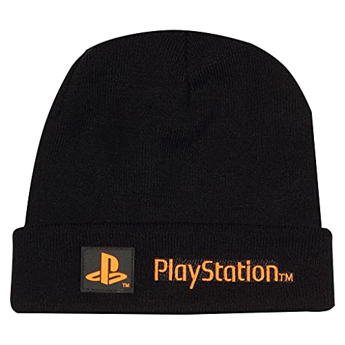 Popgear Playstation Text Logo Mütze, Kinder, One Size, Schwarz, Offizielle Handelsware von Popgear