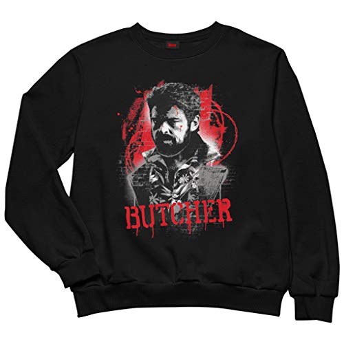 Popgear The Boys Billy Butcher Crewneck Pullover, Adultes, S-5XL, Schwarz, Offizielle Handelsware von Popgear