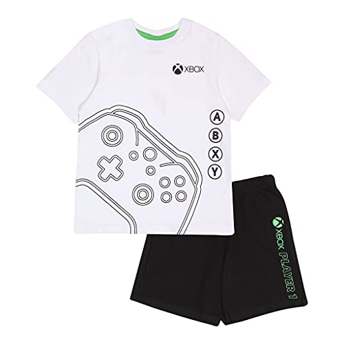 Popgear Xbox Regler Jungen Short Pyjama Set Weiß Schwarz 116 | Gamer Geschenke, Jungen PJs Nachtwäsche, Kinderkleidung, Kindergeburtstags-Geschenk-Idee von Popgear