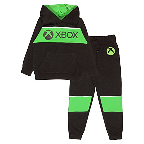 Popgear Xbox Text Logo Jungen Hoodie und Jogginghose Schwarz 5-6 Jahre von Popgear