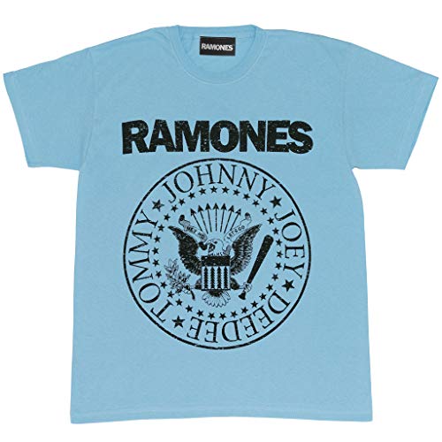 Ramones Dichtung T Shirt, Himmelblau, Offizielle Handelsware von Popgear