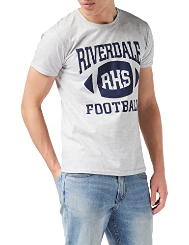 Riverdale RHS Bulldogs Football T Shirt, Adultes, S-5XL, Heather Grey, Offizielle Handelsware von Popgear