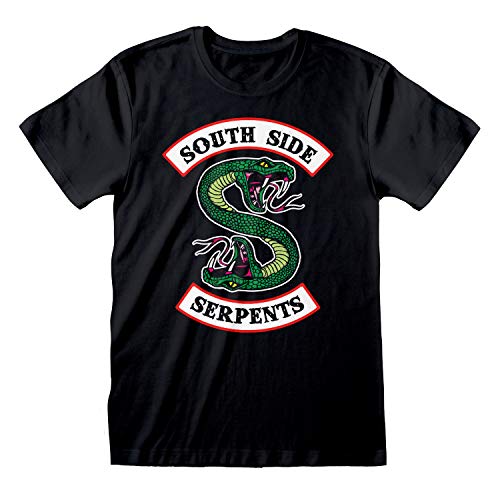 Riverdale Southside Serpents Logo T Shirt, Adultes, S-5XL, Schwarz, Offizielle Handelsware von Popgear