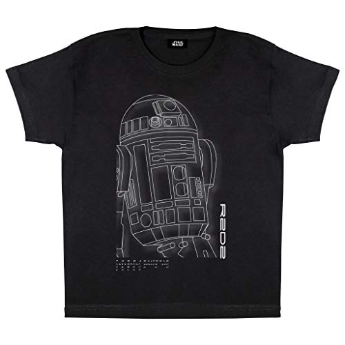 Star Wars R2-D2 T Shirt, Kinder, 116-182, Schwarz, Offizielle Handelsware von Popgear