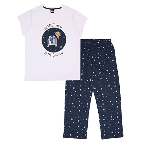 Star Wars R2-D2 größte Mamma in der Galaxie Langer Pyjama, Damen, XS-5XL, Weiß Schwarz, Offizielle Handelsware von Popgear