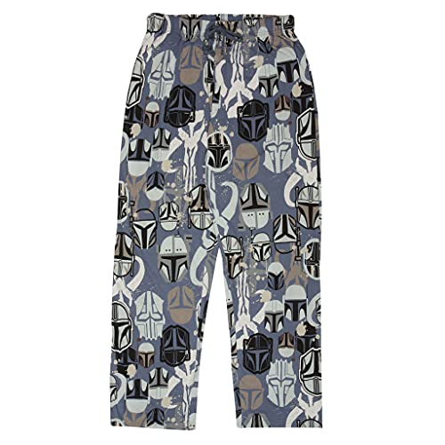 Star Wars The Mandalorian Mythosaur Logo Loungehose, Adultes, XS-5XL, Blau/Weiß Heather Grey, Offizielle Handelsware von Popgear