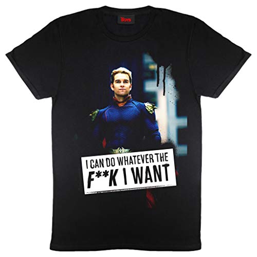 The Boys Homelander Whatever I Want T Shirt, Adultes, S-5XL, Schwarz, Offizielle Handelsware von Popgear