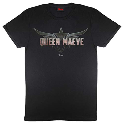 The Boys Queen Maeve Logo Freund Fit T Shirt, Damen, S-5XL, Schwarz, Offizielle Handelsware von Popgear