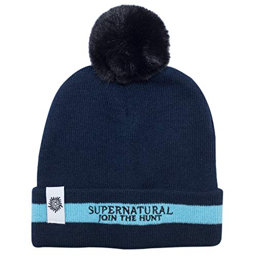 Popgear Supernatural Join The Hunt Mütze mit Pom, Adultes, One Size, Navy, Offizielle Handelsware von Popgear