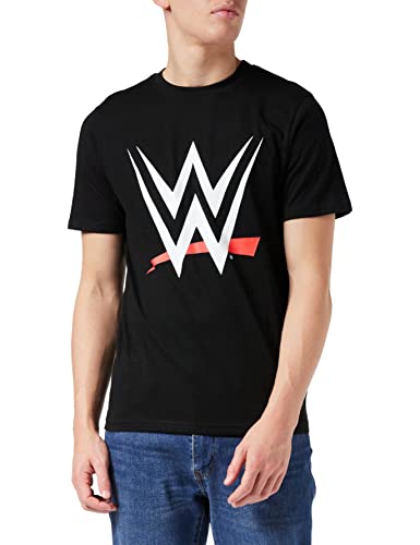 WWE Logo T Shirt, Adultes, Schwarz, Offizielle Handelsware von Popgear