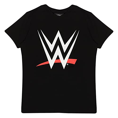 WWE Logo T Shirt, Mädchen, 104-182, Schwarz, Offizielle Handelsware von Popgear