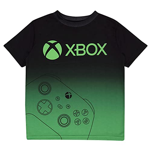 X-Box Regler T Shirt, Kinder, 116-182, Grün Schwarz, Offizielle Handelsware von Popgear