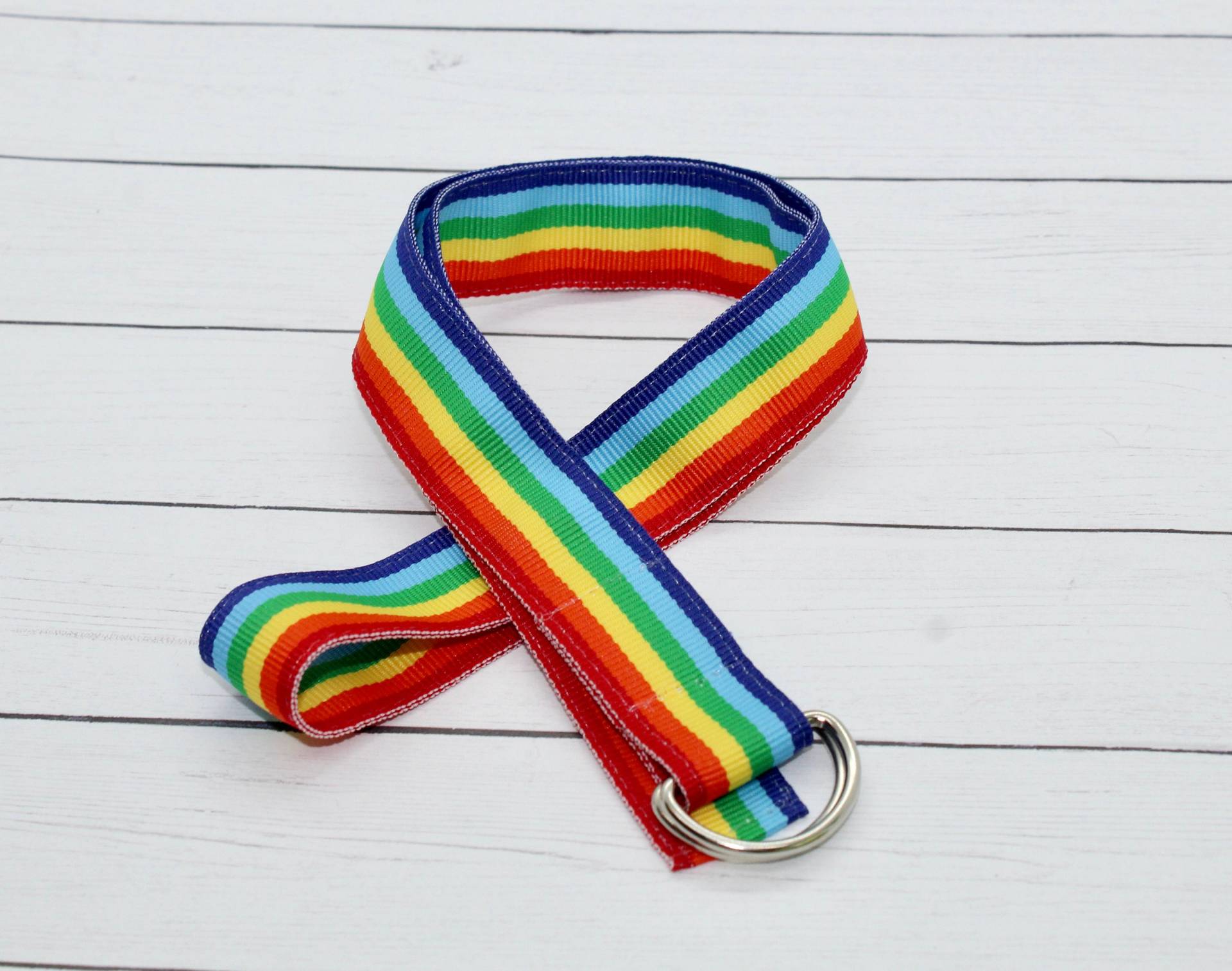 Kinder Regenbogen Gestreift D-Ring Band Gürtel, Unisex Gürtel Kinder Regenbogen Gestreift D-Ring Band Gürtel, Unisex Gürtel von PoplarLaneBelts