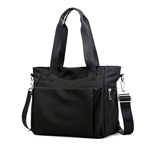 BBrand Damen Umhängetasche,Popoti Schultertasche Handtasche Nylon Wasserdicht Beuteltasche Tote Geldbörse Multifunktion Groß Crossbody Bag Messenger Taschen für Reise Alltag (Schwarz) von Popoti