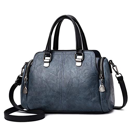 Popoti Damen Handtaschen Umhängetasche Tragetasche Taschen,Leder Schultertaschen Messenger,Einstellbar Neu Elegant Shopper Bag Beuteltasche (Blau) von Popoti