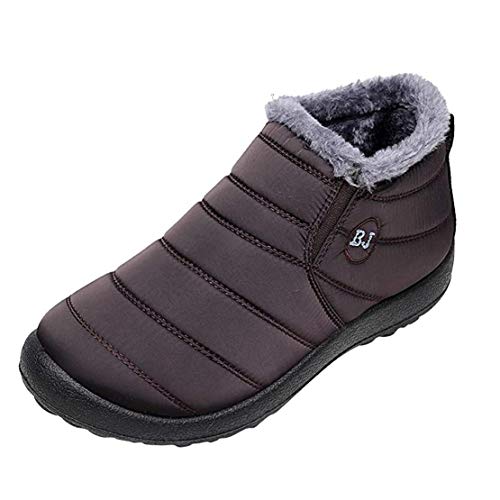 Popoti Unisex Schneestiefel, Winterschuhe Warm Erwachsene Herren Damen Winterstiefel kurzschaft Boots Stiefel Outdoor Winter Stiefeletten (Cafe, 43) von Popoti