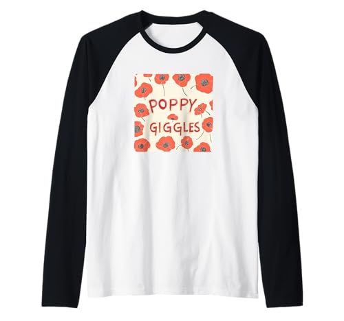 Nettes Mohnblume mit süßem Spruch Kostüm für Erwachsene und Kinder Raglan von Poppy Flower Outfit