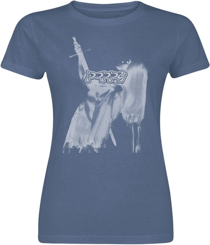 Poppy Impaled T-Shirt navy meliert in XXL von Poppy