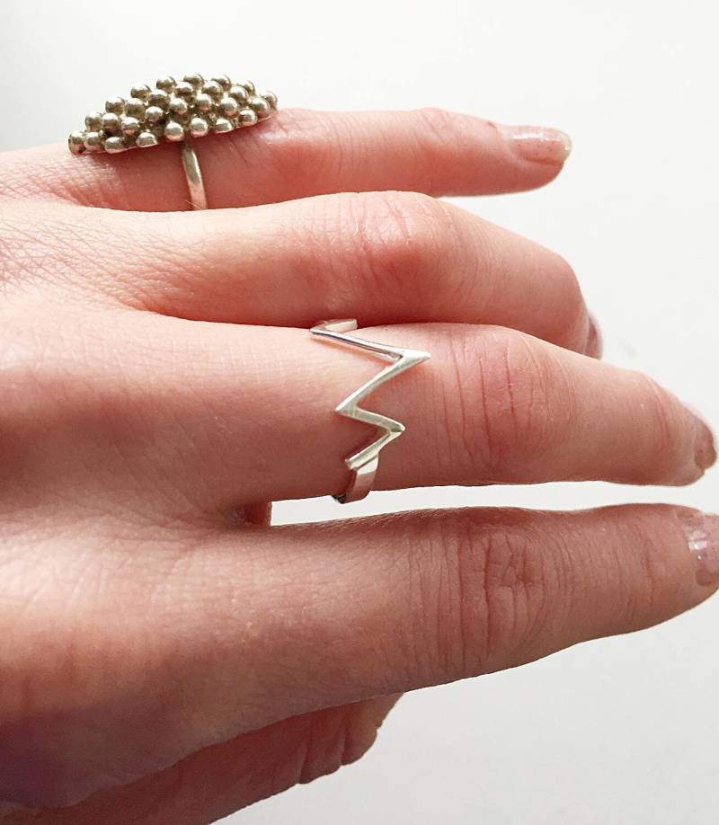 Nk Thailand Sterling Silber Knorriger Ring Boho Chic Statement Stück Größe 6 von PoppyHillVintage