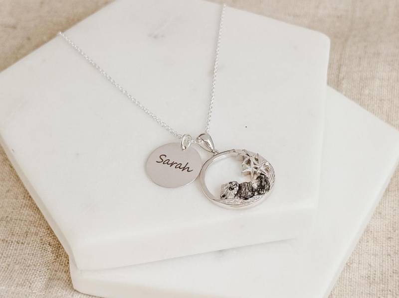 Personalisierte Sterling Silber Panda Halskette Tier Geschenk von PoppyKittenJewellery