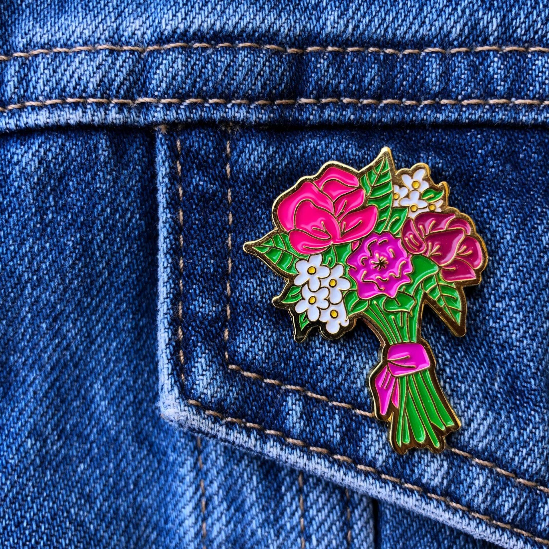 Brautjungfer Bouquet Pin, Bachelorette Emaille Babe Henne Party Abzeichen, Hochzeit Geschenk, Pin von PoppyLanePrintables