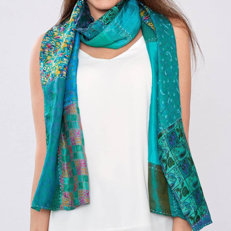 Wendbarer Damen Schal Aus Reiner Seide, Handgenäht von PoppySilverJewellery