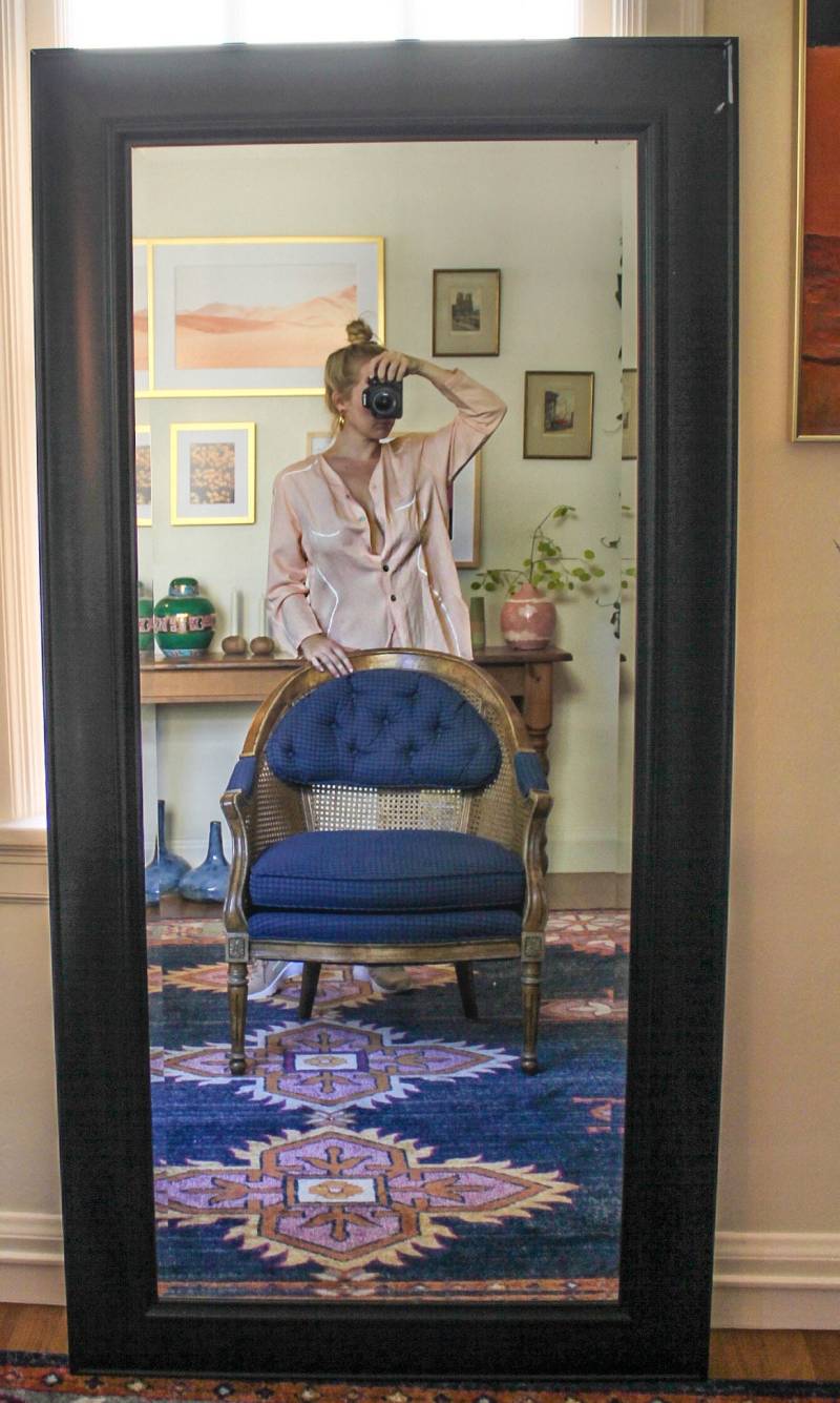 Benutzerdefinierte Hand Bemalt Körper Linien Leinen Oben/Vintage Rosa Bluse Custom von PoppyThornVintage