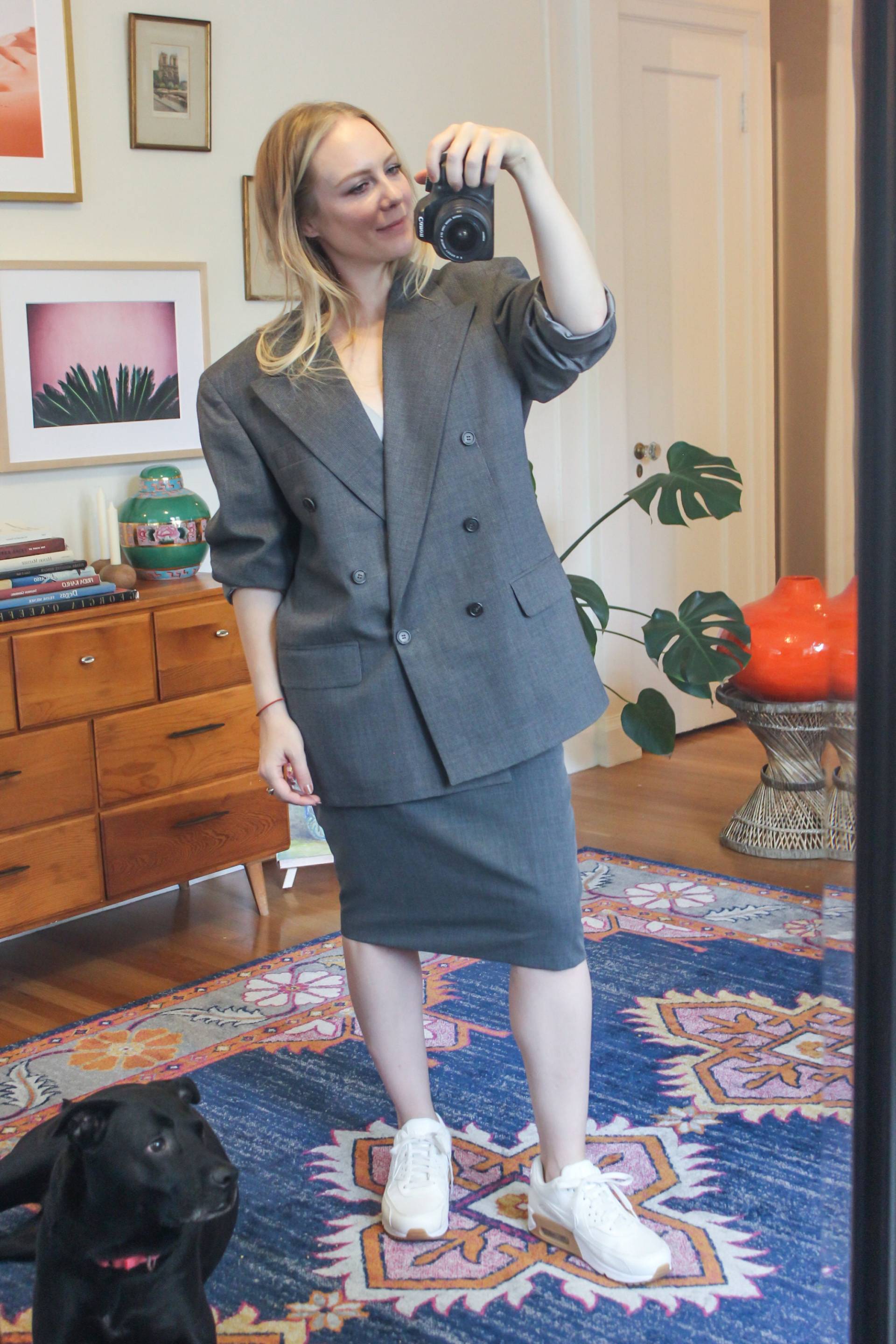 Grauer Blazer/Oversize Vintage Grau Übergroße Power-Anzug Herren von PoppyThornVintage