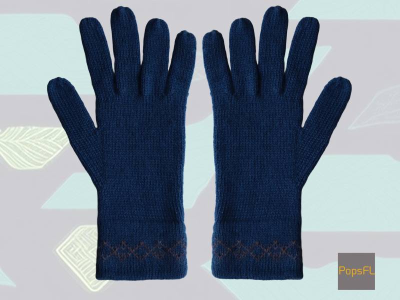 Unisex Handschuhe, Handgestrickte Weiche Alpaka Handschuhe Für Männer Und Frauen Mit Rippbündchen, Warme Winter Farbe Nachtblau von PopsFL