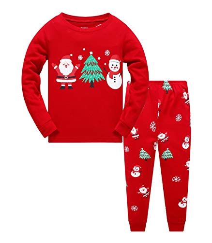 Popshion Weihnachten Kinder Langarm Zweiteilig Schlafanzug 122 Winter Jungen Pyjama Baumwolle Nachtwäsche 276-6t von Popshion