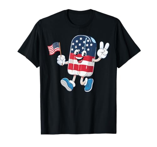 Popsicle Boys Girls USA American Flag Patriotic 4th Of July T-Shirt Popsicle Boys Girls USA American Flag Patriotic 4th Of July T-Shirt von Popsicle 4th Of July For Toddler Kids Independence